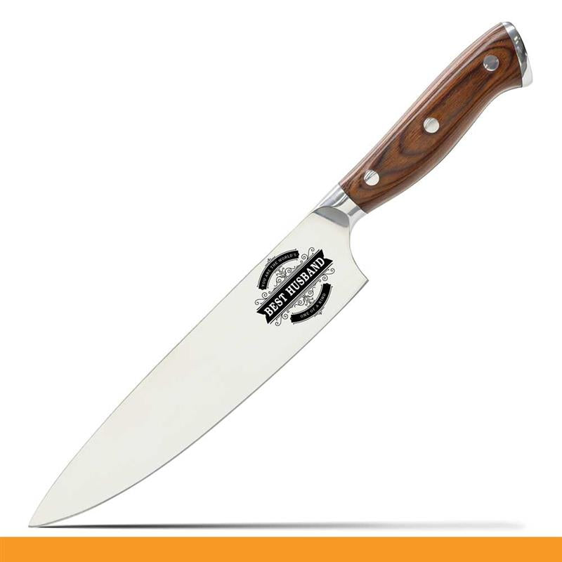 Customizable Stainless Steel Kitchen Knife with Laser Engraved Icon