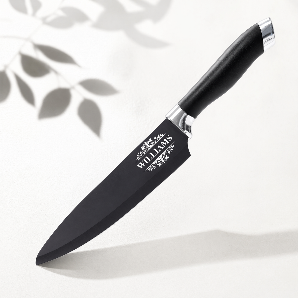 The Midnight Edge – Personalized Black Chef or Santoku Knife