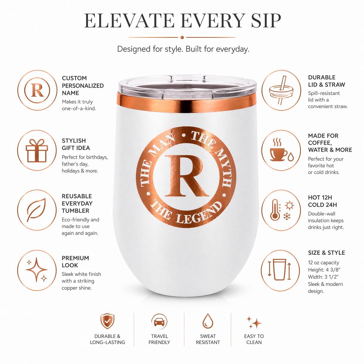 The Legend Collection – Personalized 12 oz Wine Tumbler