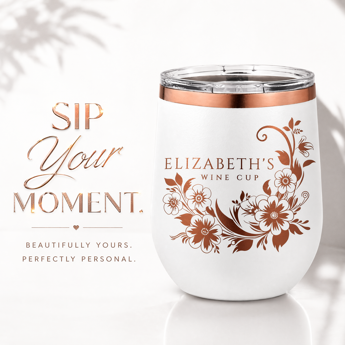 The Garden Sip – Personalized Floral Wine Tumbler