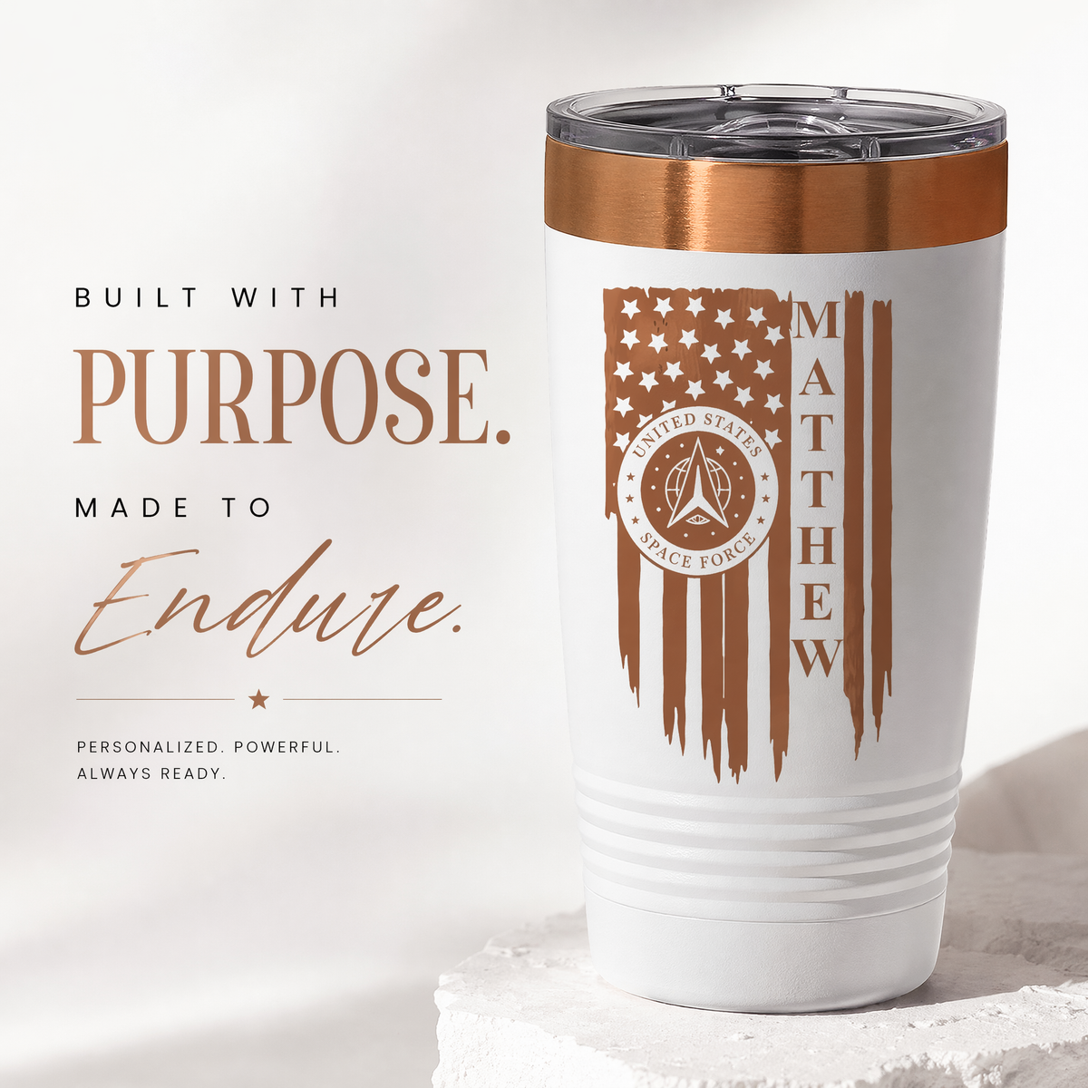 The Service Tribute – Personalized Military Tumbler
