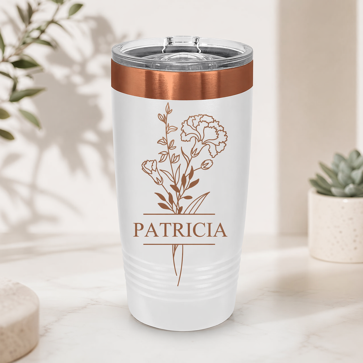 Personalized Tumblers 20oz with Bouquet Design