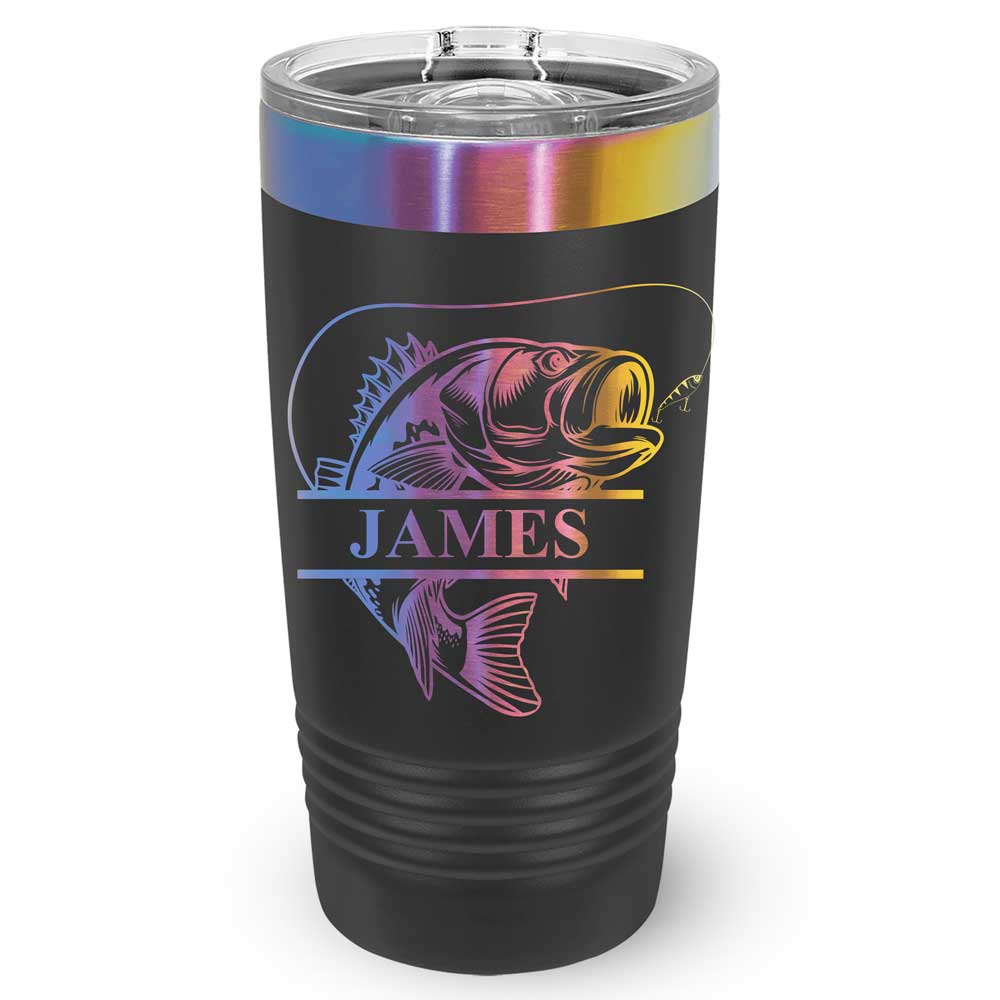 Personalized 20 oz Tumbler with Fish Design