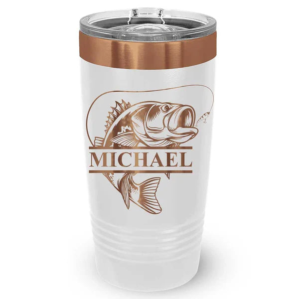 Personalized 20oz Tumbler with Fish Design