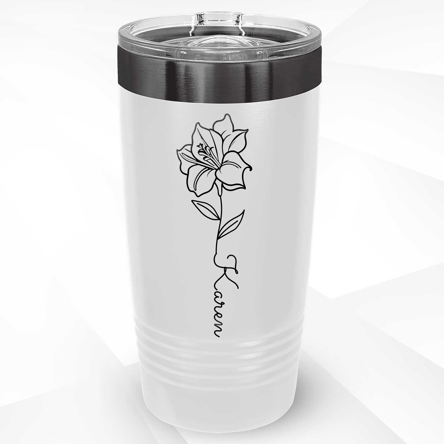 Personalized Tumblers 20 oz with Floral Design