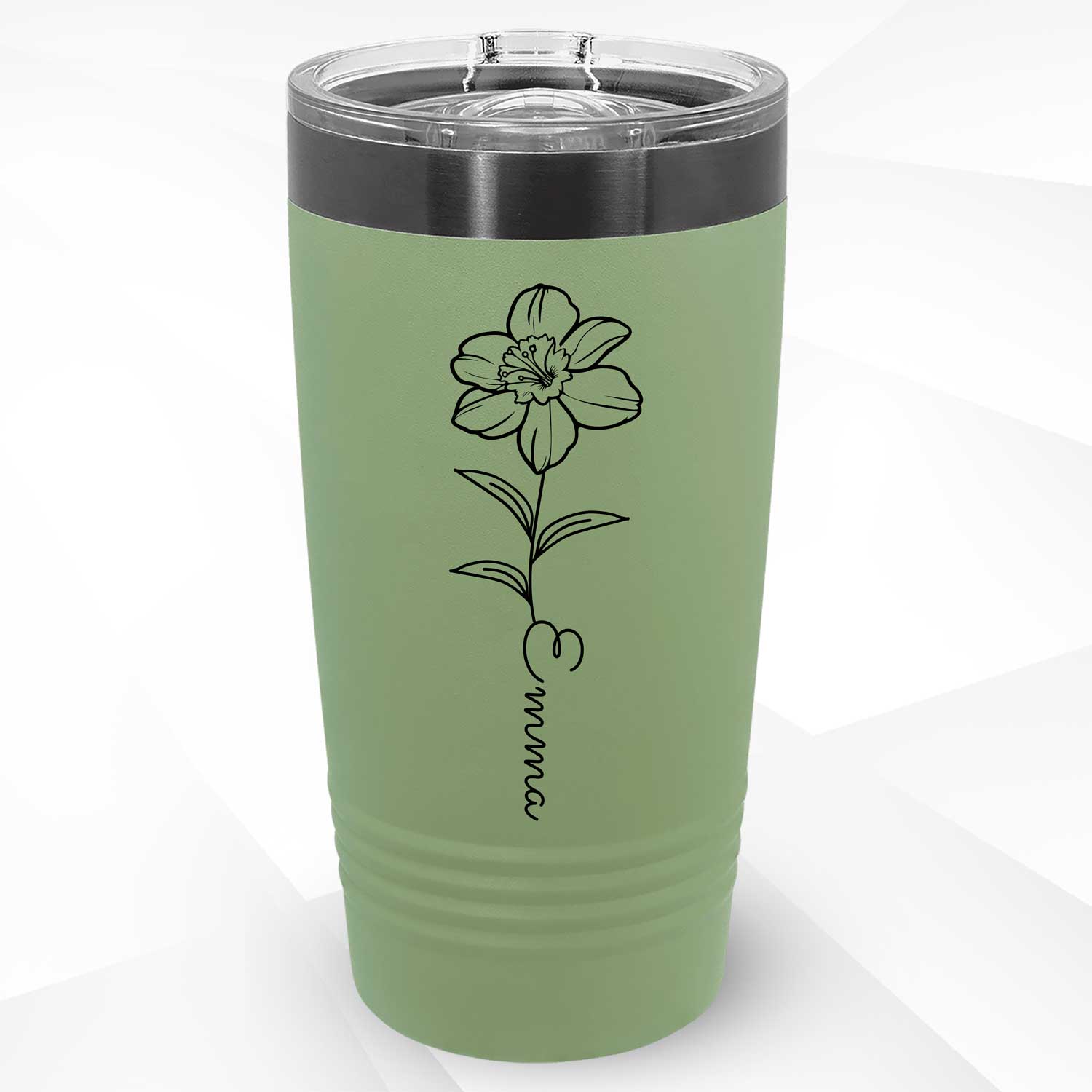 Personalized Tumblers 20 oz with Floral Design