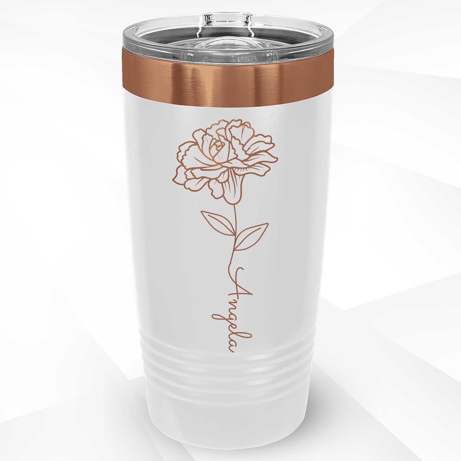 Personalized Tumblers 20 oz with Floral Design