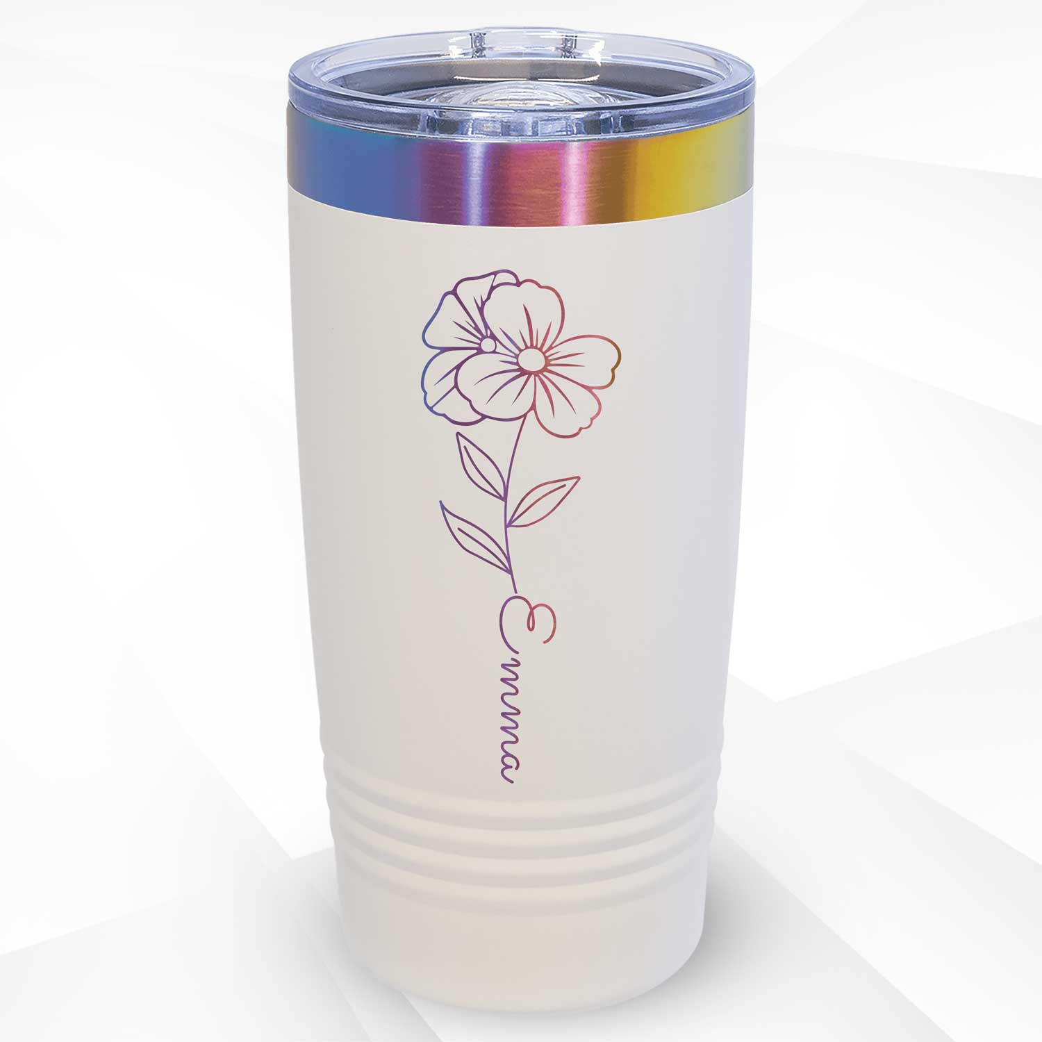 Personalized Tumblers 20 oz with Floral Design