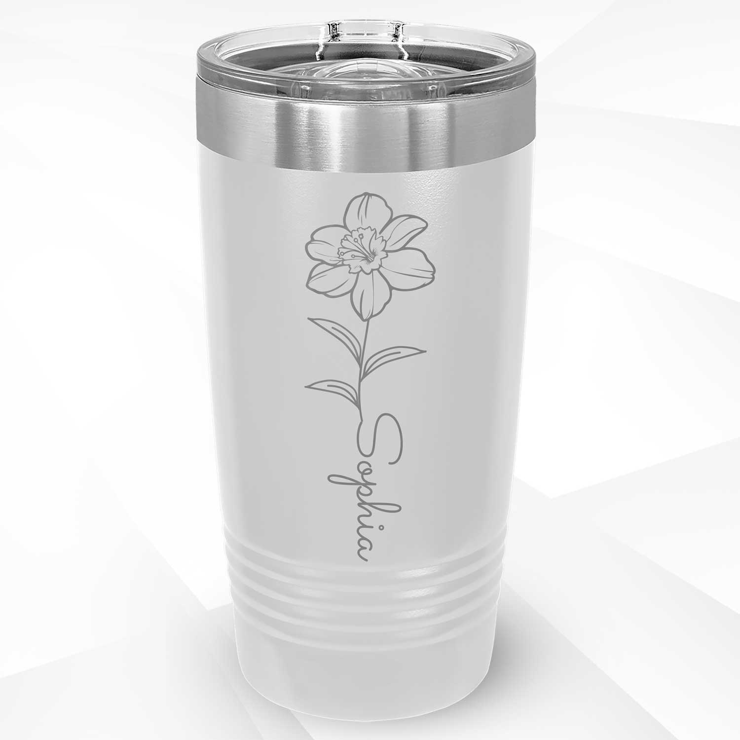 Personalized Tumblers 20 oz with Floral Design