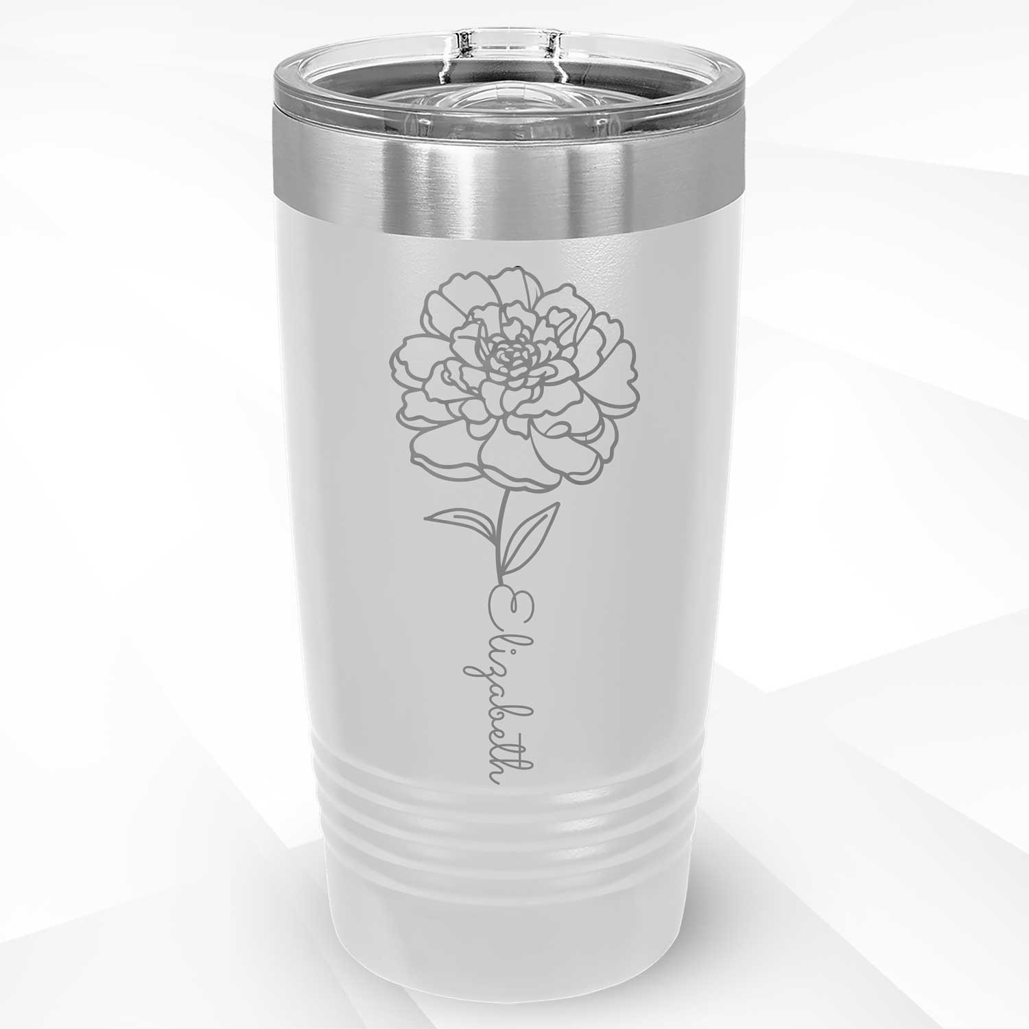Personalized Tumblers 20 oz with Floral Design