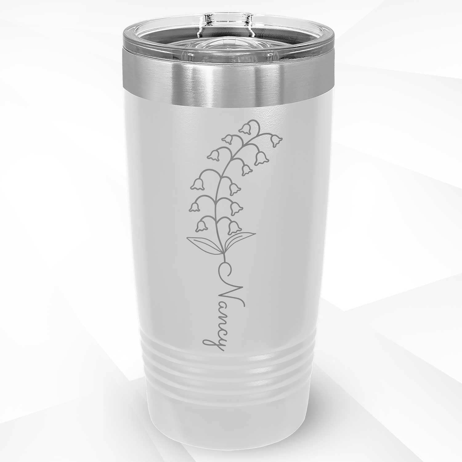Personalized Tumblers 20 oz with Floral Design