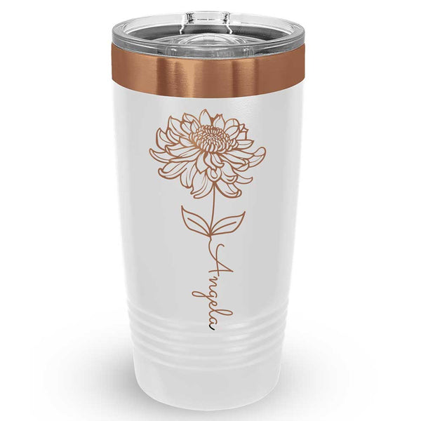 🌼 Personalized Flower Tumbler – 20 oz Stainless Steel