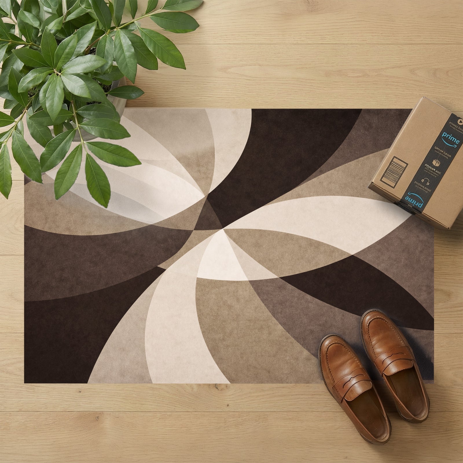 Brown Twist ultra-thin floor mat