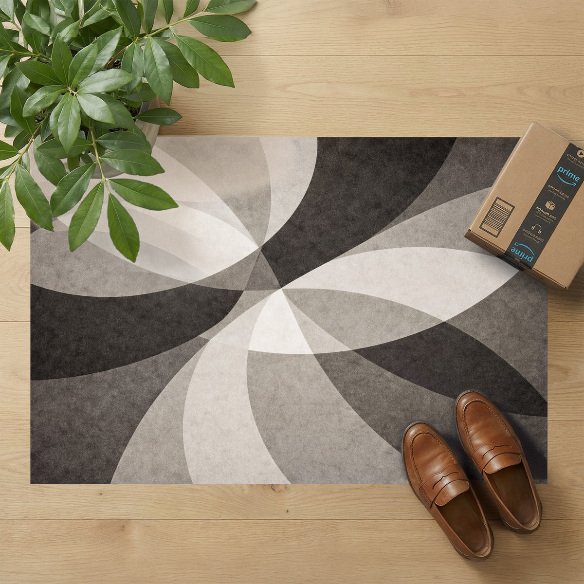 Gray Twist ultra-thin floor mat