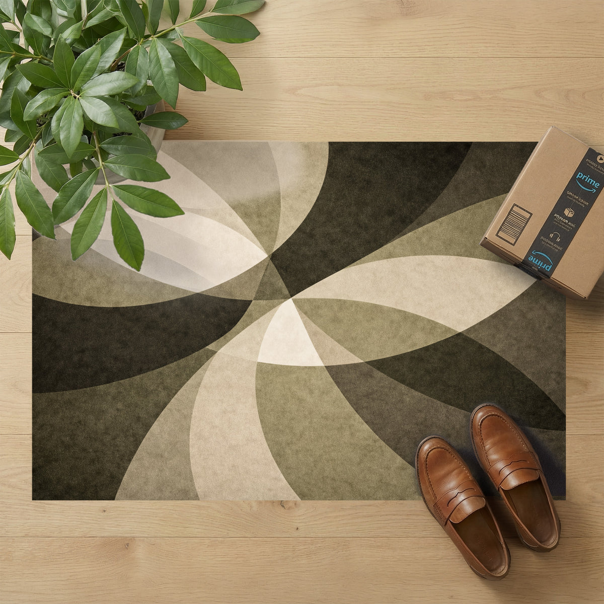 Olive Twist ultra-thin floor mat