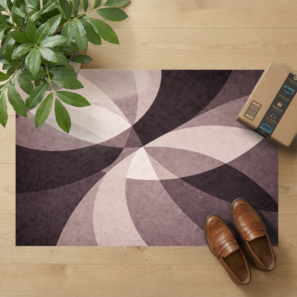 Plum Twist ultra-thin floor mat