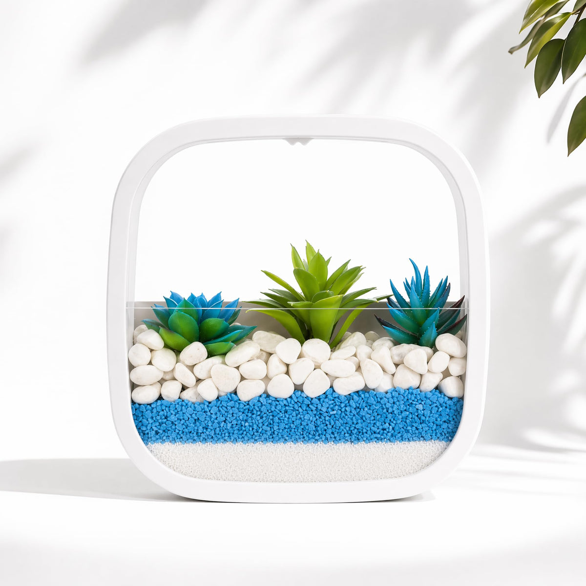 Hanging Decorative Plant Holder - Indoor and Outdoor Wall Planter - White