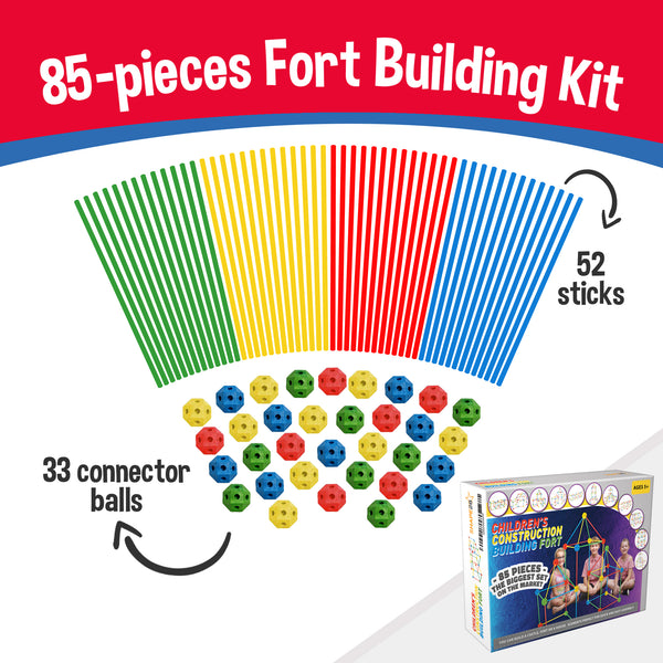 Kids Fort Building Kit 85 Pieces SET - Bundle