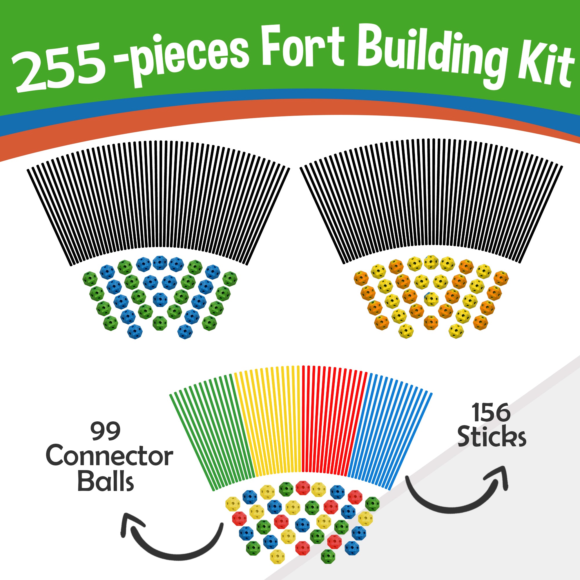 Kids Fort Building Kit 85 Pieces SET - Bundle