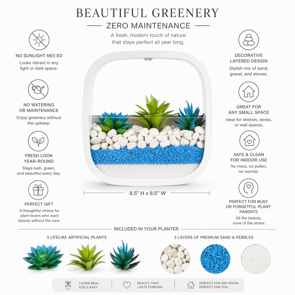 Hanging Decorative Plant Holder - Indoor and Outdoor Wall Planter - White