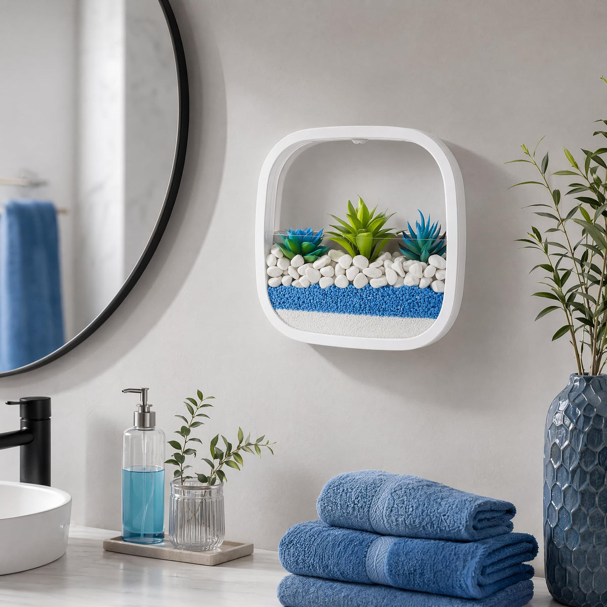 Hanging Decorative Plant Holder - Indoor and Outdoor Wall Planter - White