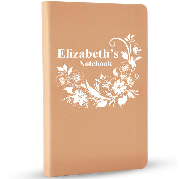 Personalized 5x7" Notebook – Flower Design