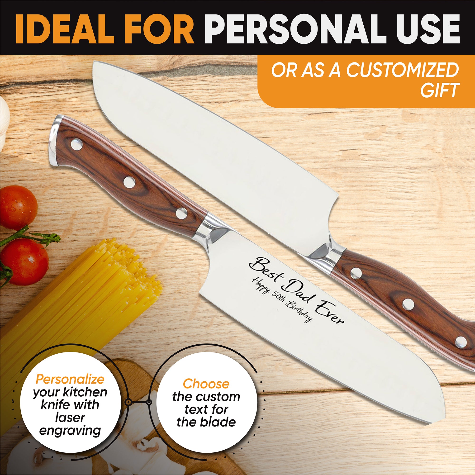 Professional Japanese Knife with Personalization