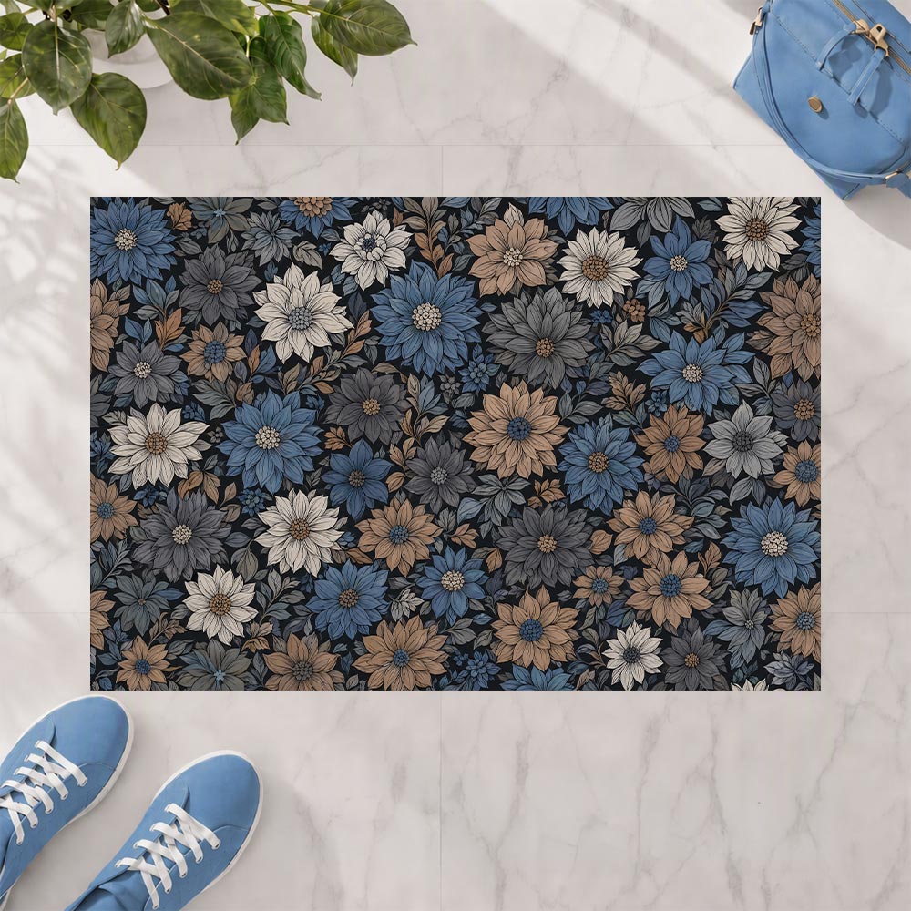 Enchanted Blooms ultra-thin floral floor mat
