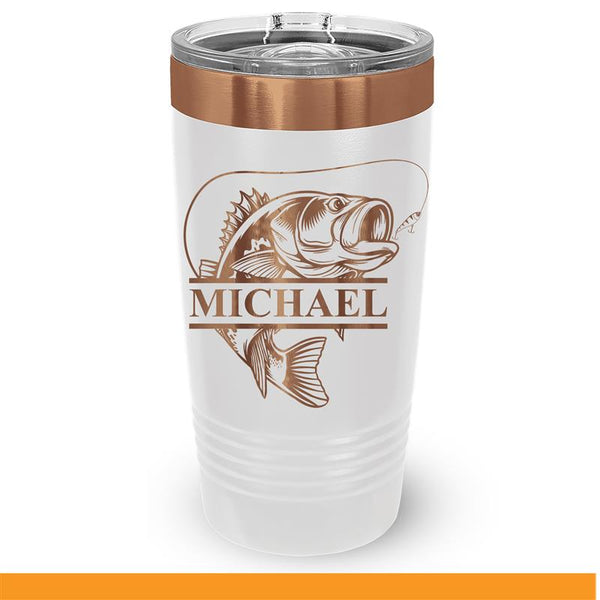Personalized 20 oz Tumbler with Fish Design