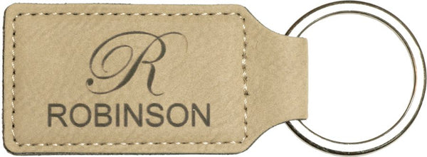 Personalized Laserable Leather Keychain Monogrammed, Customized Key Ring Accessories
