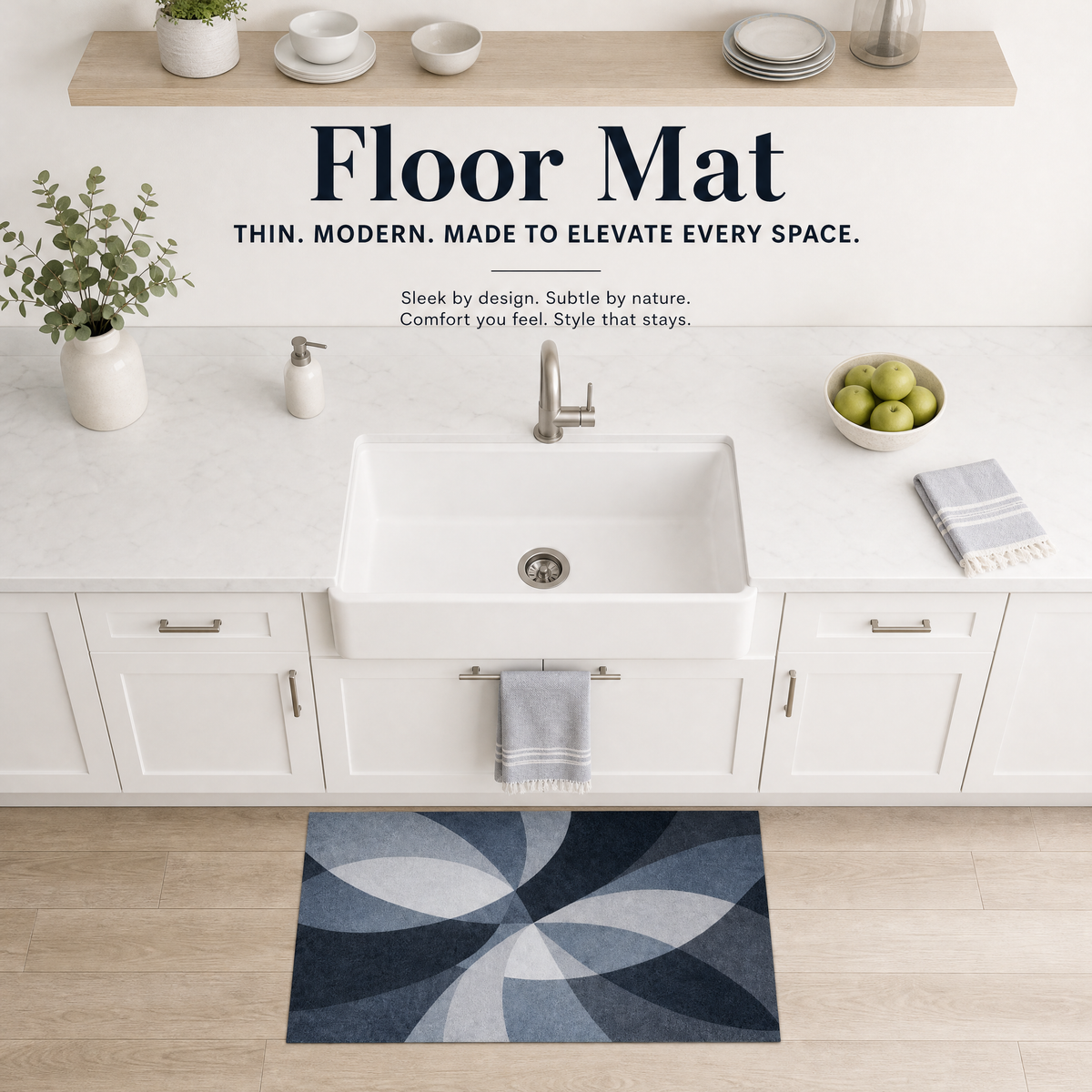 Ultra-Thin Floor Mats 36" x 24" (1/10 Inch Thick)- Design Twist