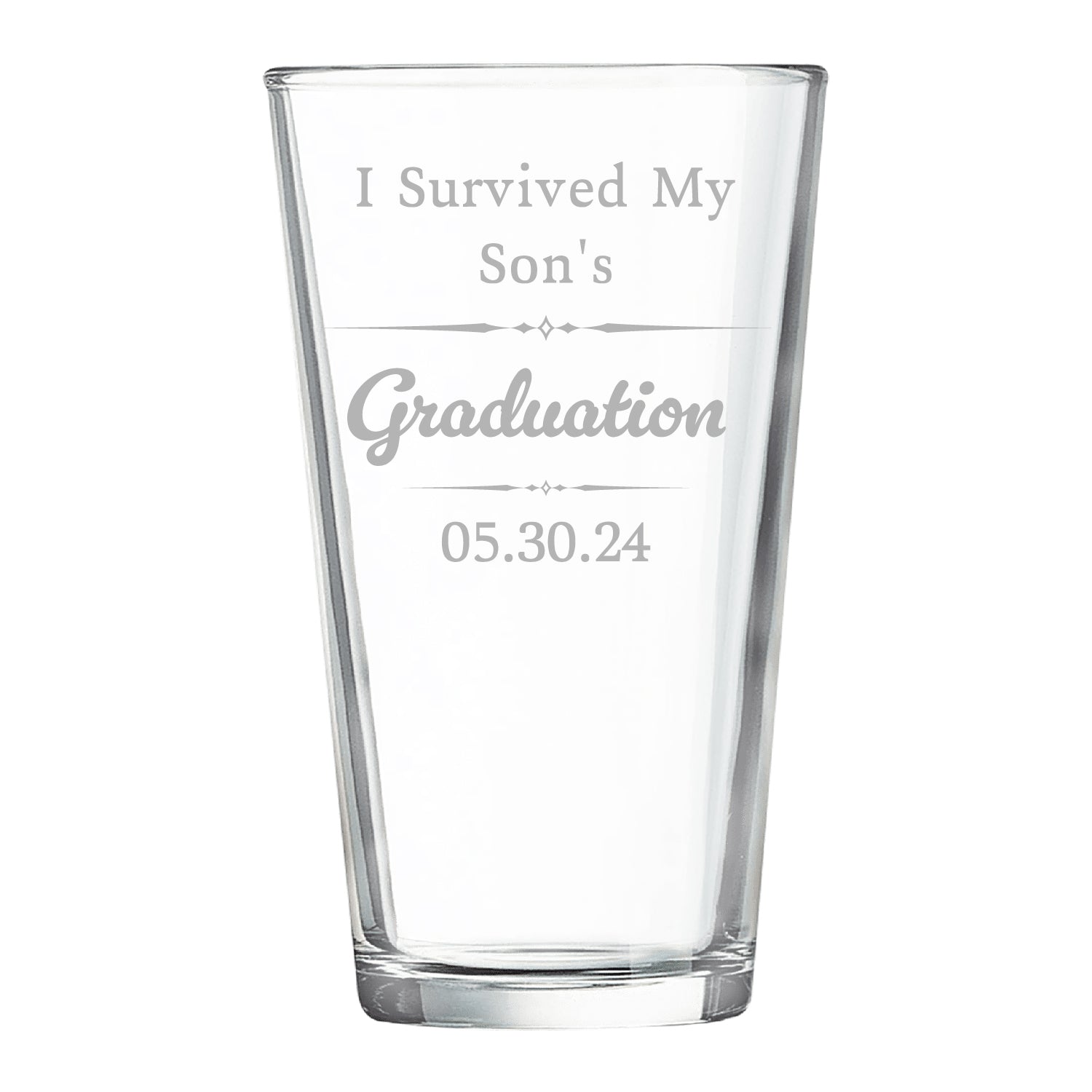 Customizable Glasses – Personalized " I survived",  Weeding,  Graduation