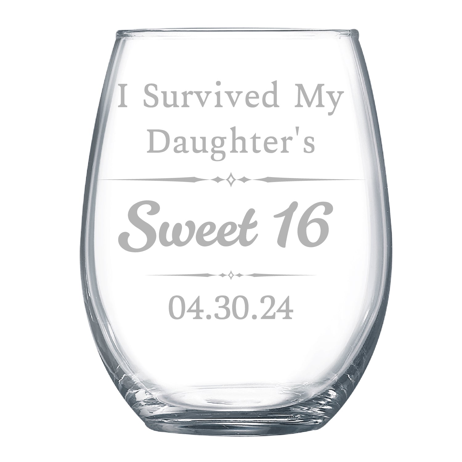 Customizable Glasses – Personalized " I survived",  Weeding,  Graduation