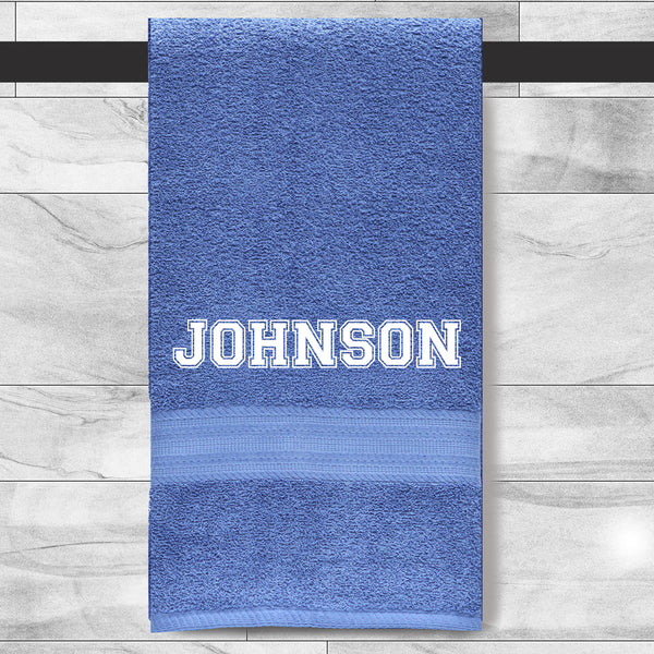 Custom Embroidered Bathroom Towel 54"x27"-Varsity Font