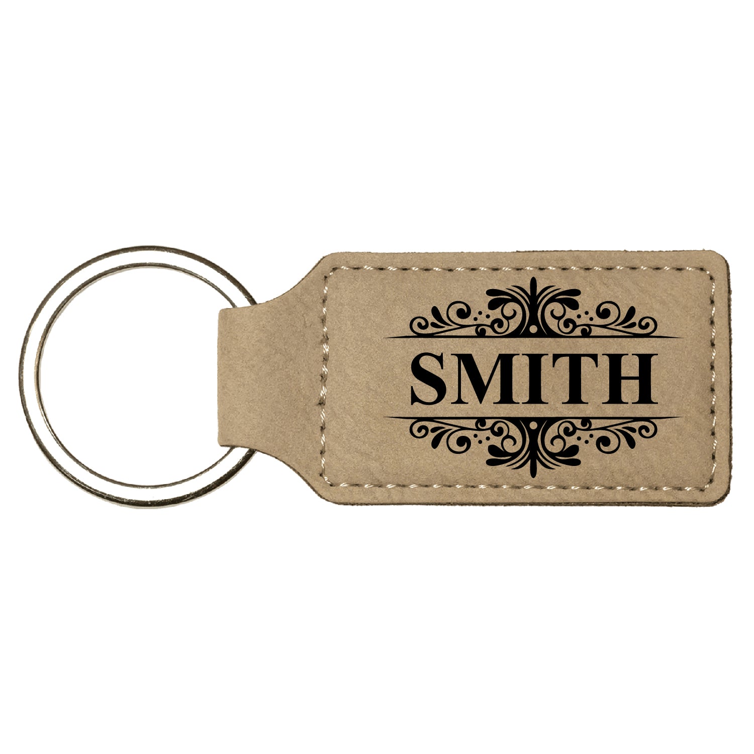 Leatherette Rectangle Keychain