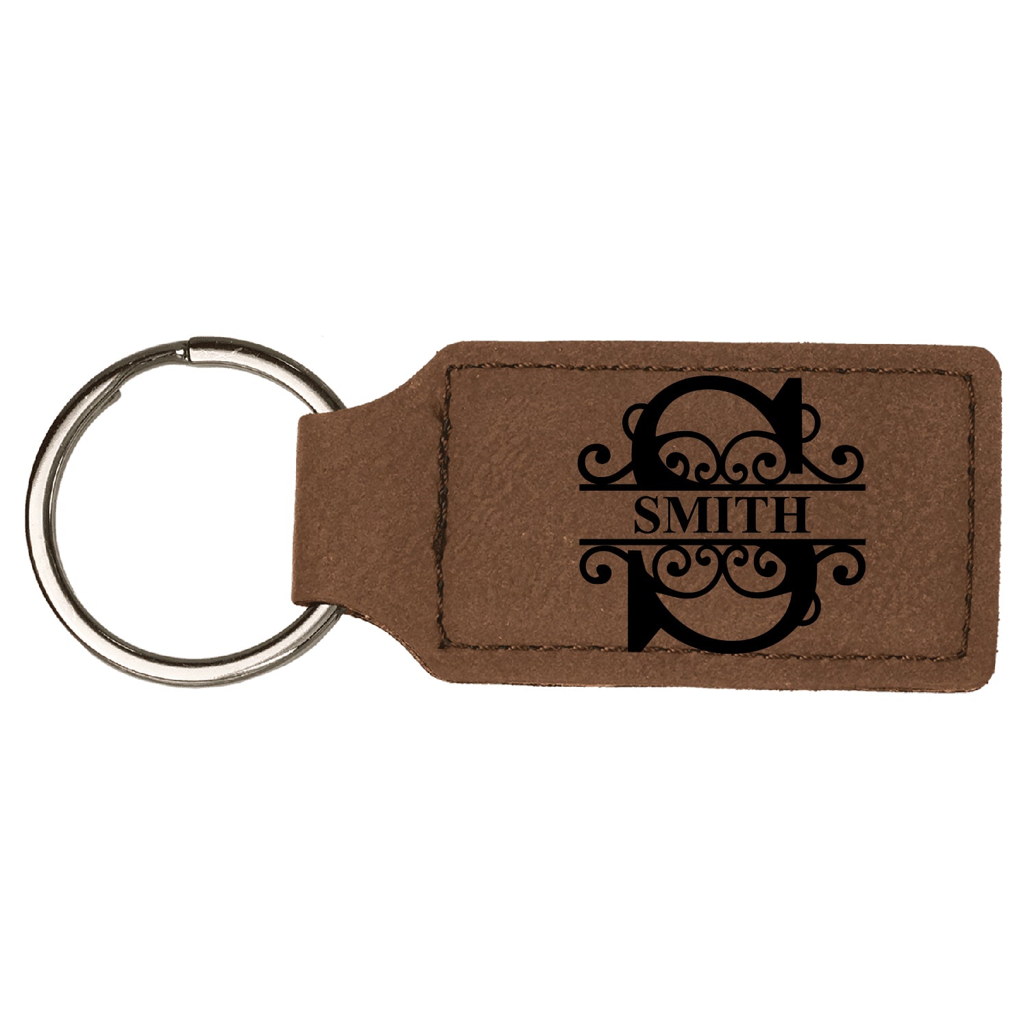 Leatherette Rectangle Keychain