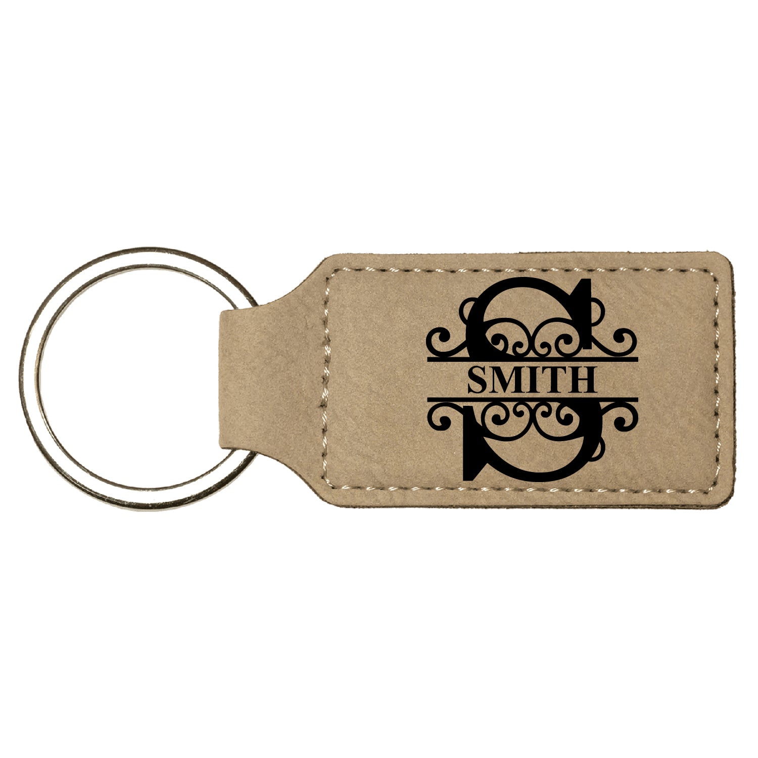 Leatherette Rectangle Keychain