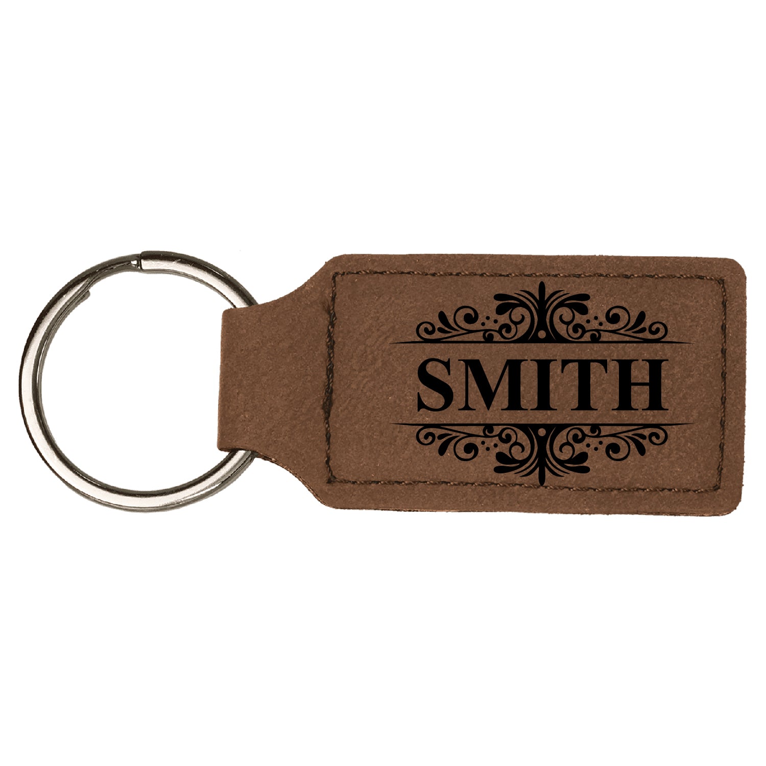 Leatherette Rectangle Keychain