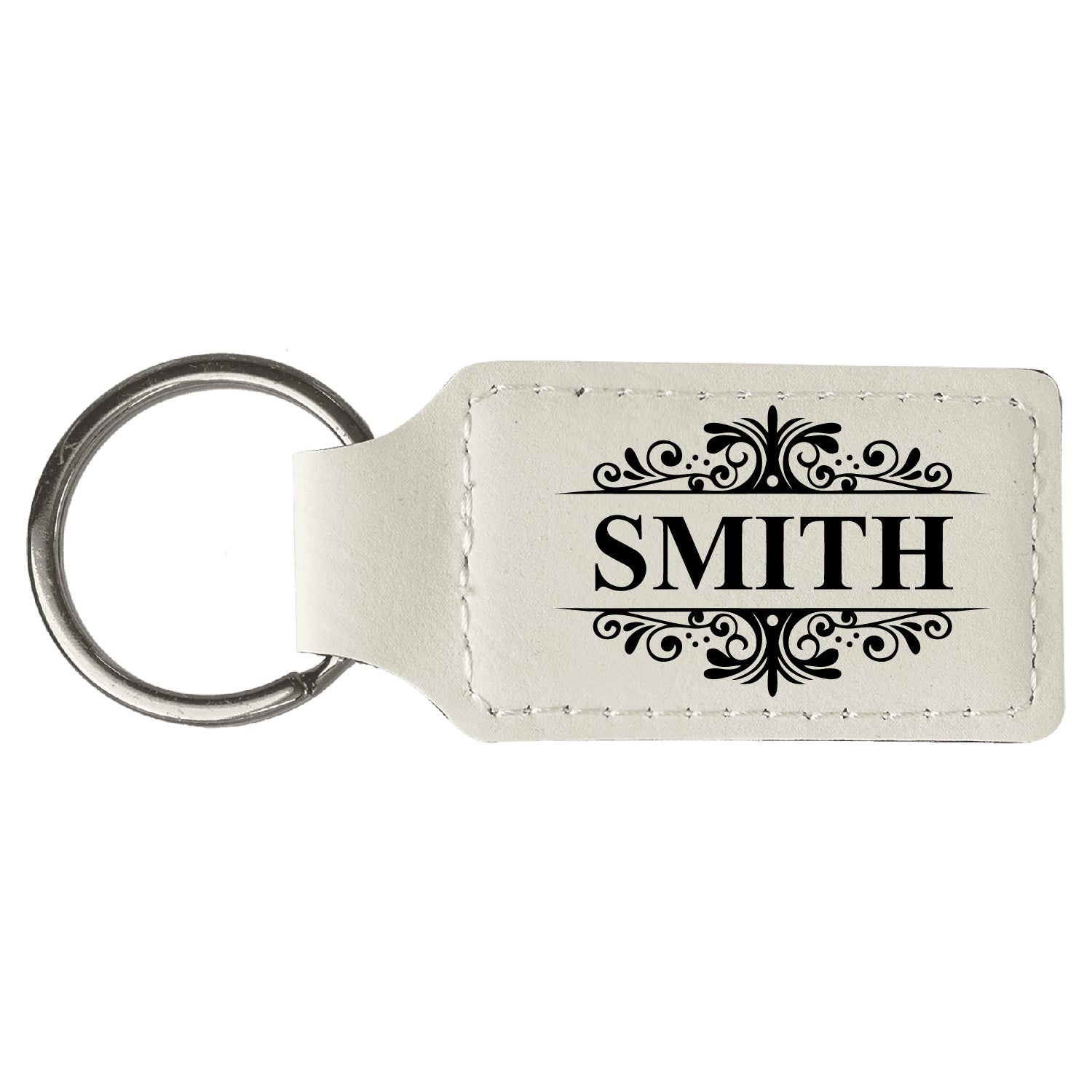 Leatherette Rectangle Keychain