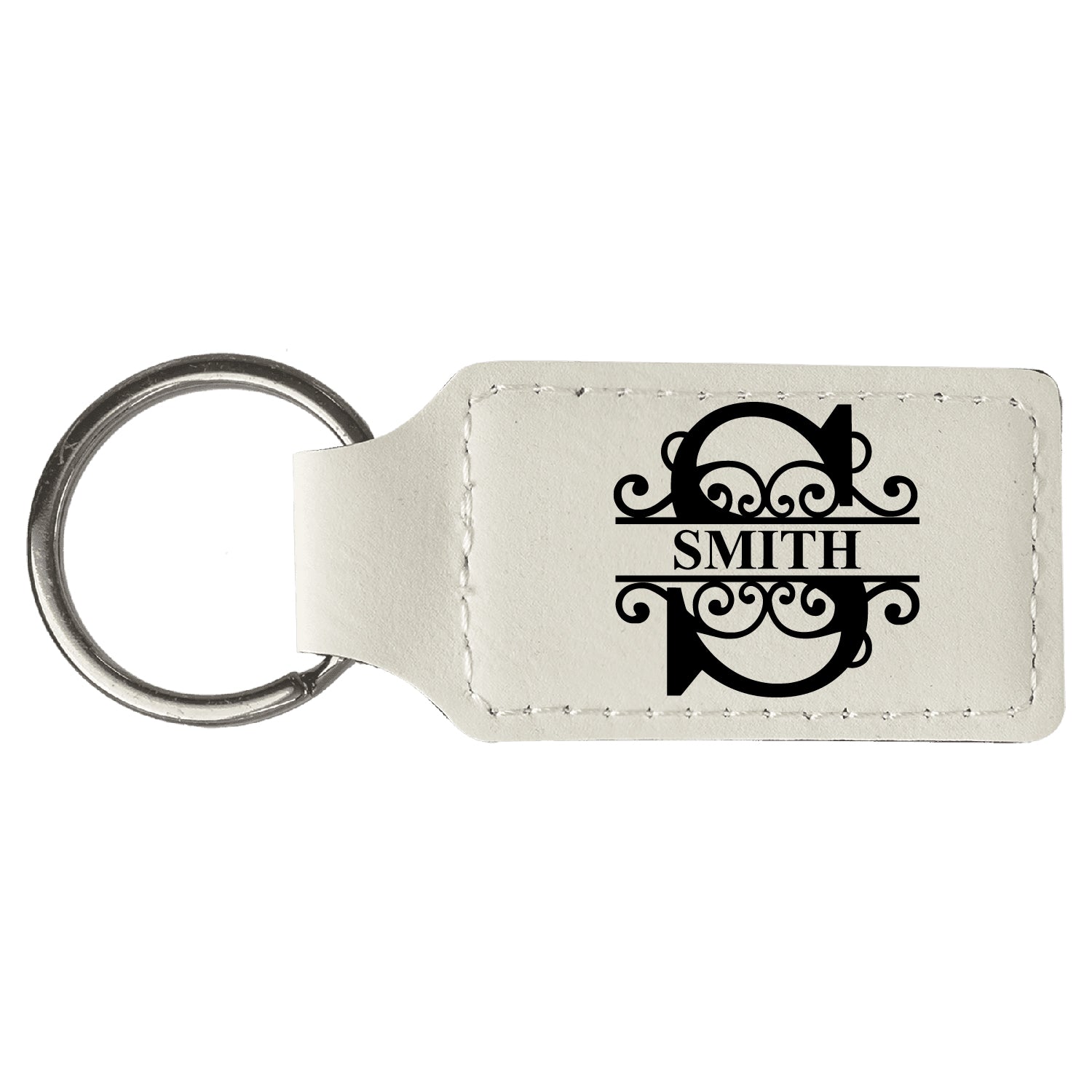 Leatherette Rectangle Keychain