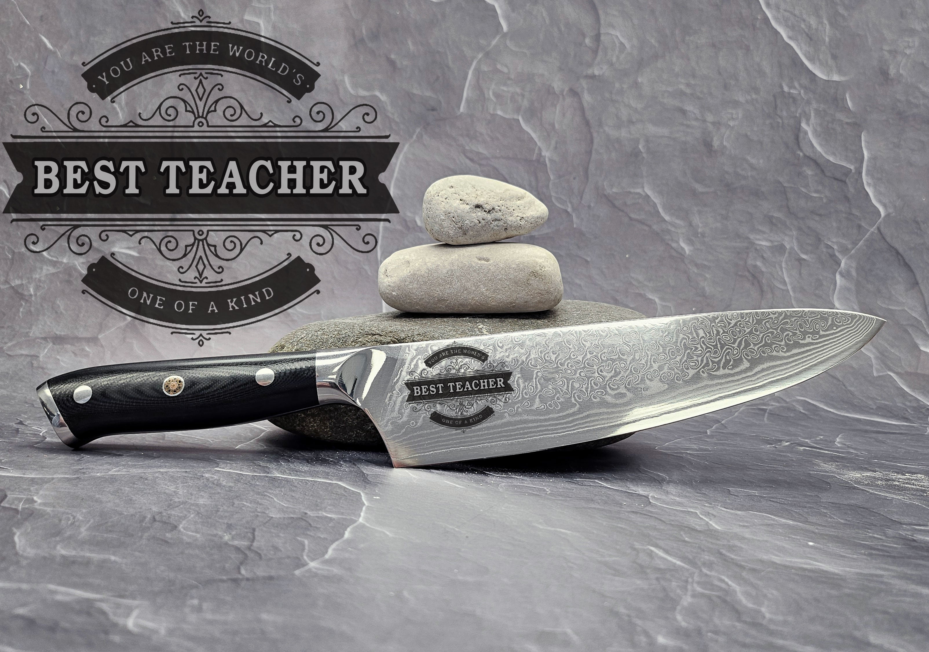 Professional Kitchen Chef& Santoku Knives - Knife with Design