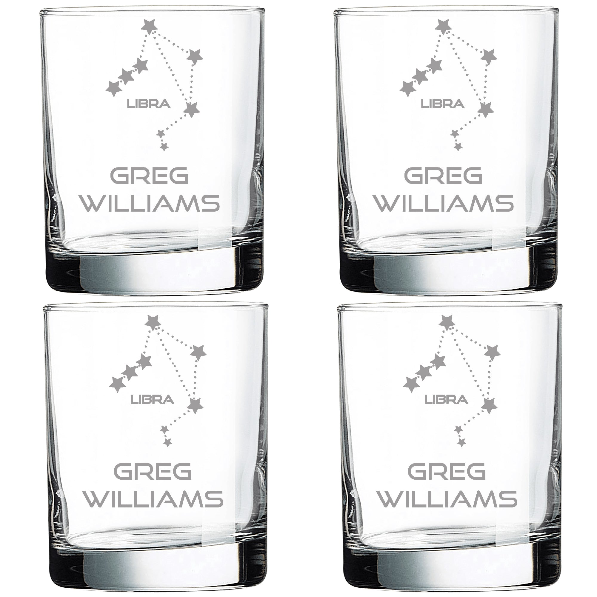 11oz Zodiac Glasses with Personalized Names