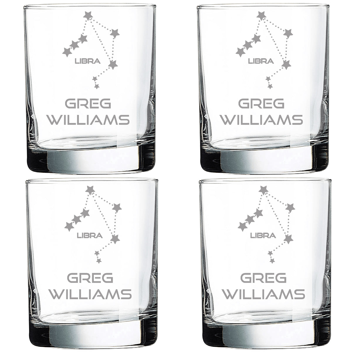 The Zodiac Collection – Personalized 11 oz Astrology Whiskey Glass