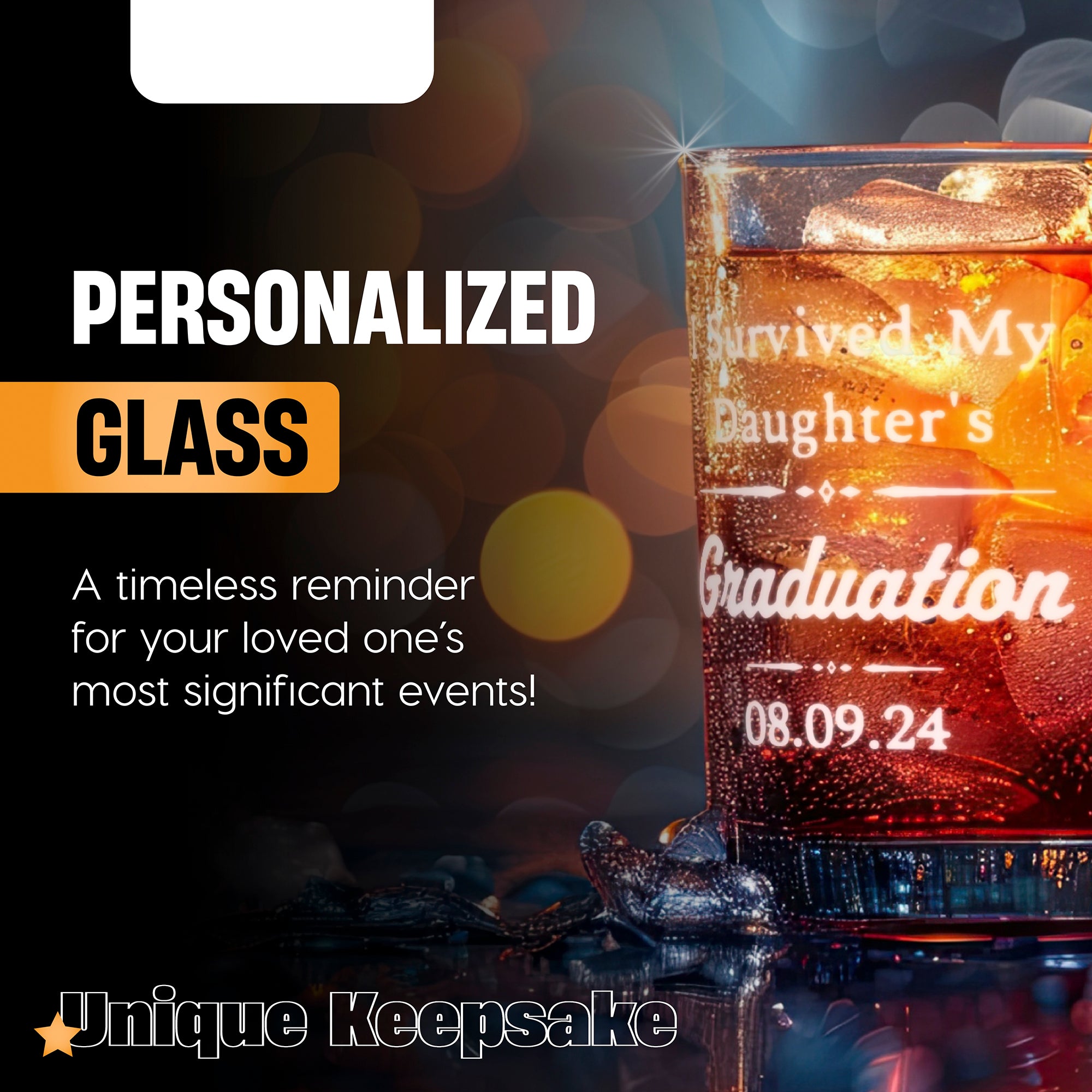 Customizable Glasses – Personalized " I survived",  Weeding,  Graduation