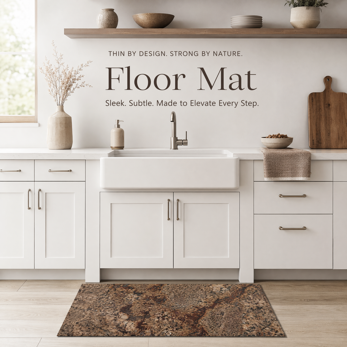 Granite Designs ultra-thin floor mat in a kitchen