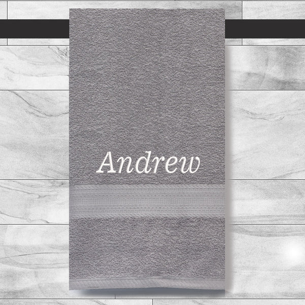Bathroom Towel with a Custom Embroidered Name - 100% Cotton - Soft and Absorbent