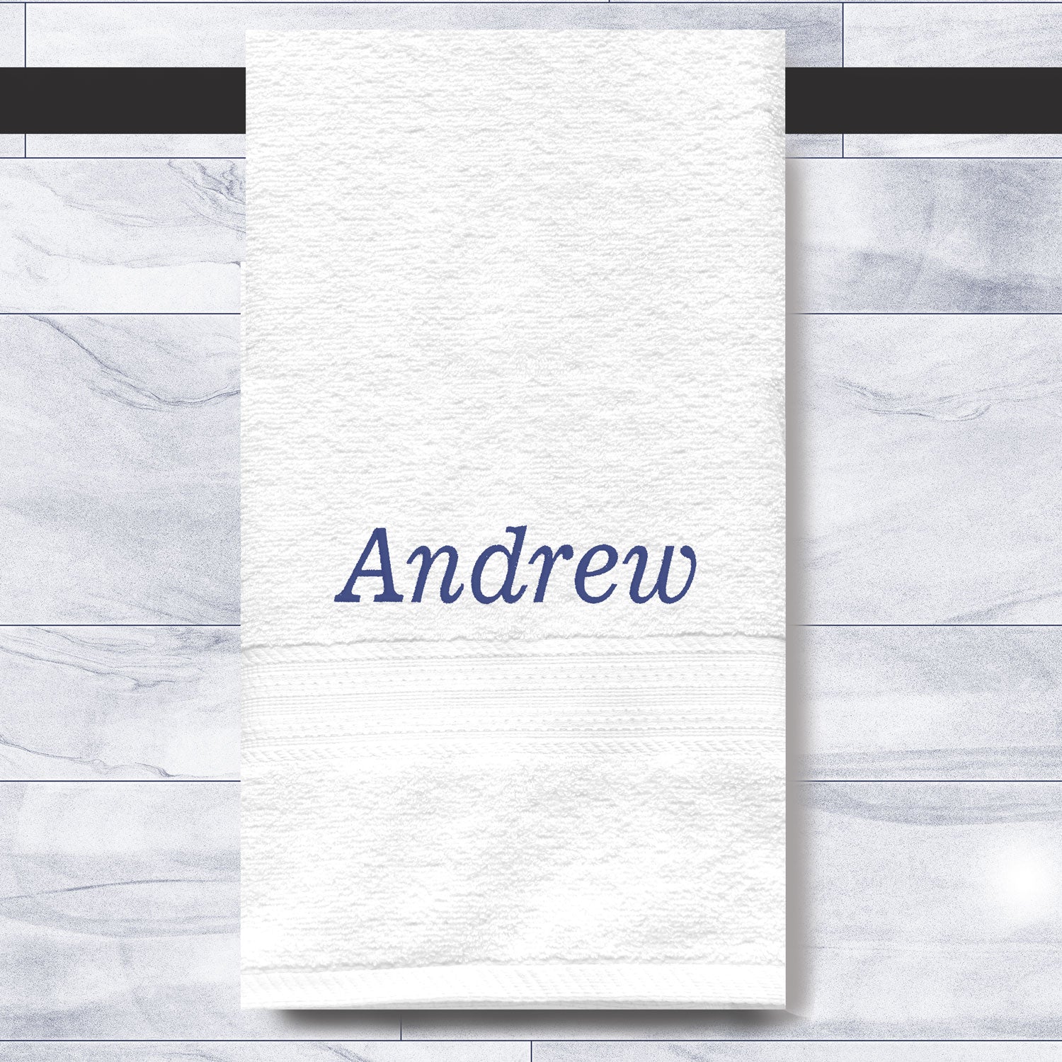 Bathroom Towel with a Custom Embroidered Name - 100% Cotton - Soft and Absorbent