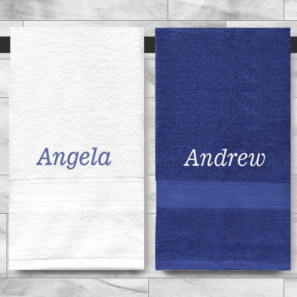 Custom Embroidered Bathroom Towels 100% Cotton  Soft and Absorbent Set Of 2