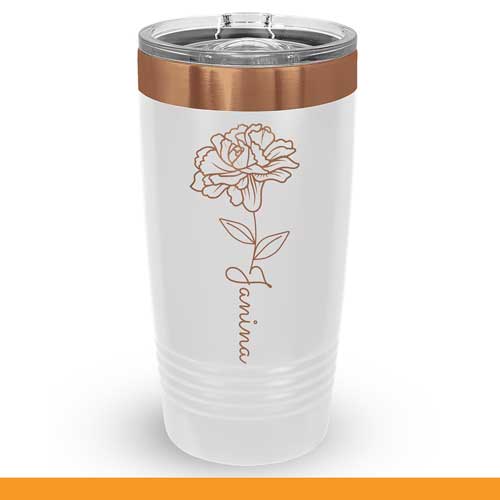 Personalized Tumblers 20 oz with Floral Design