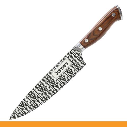 Personalized Chef Knife  Geometric or Floral Design